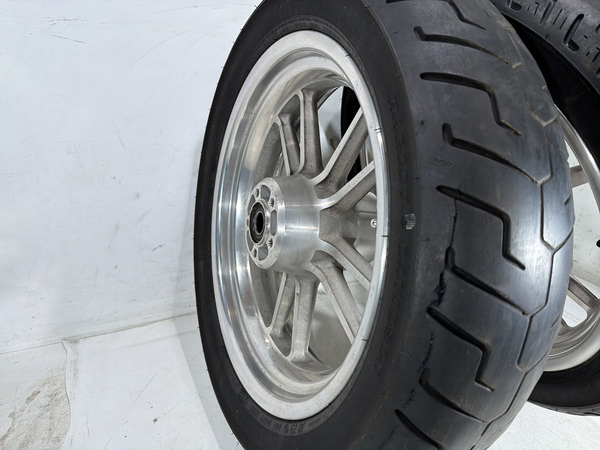 2007 Harley Dyna Super Glide FXD OEM Front & Rear Wheel Rim Tire 17" 19"