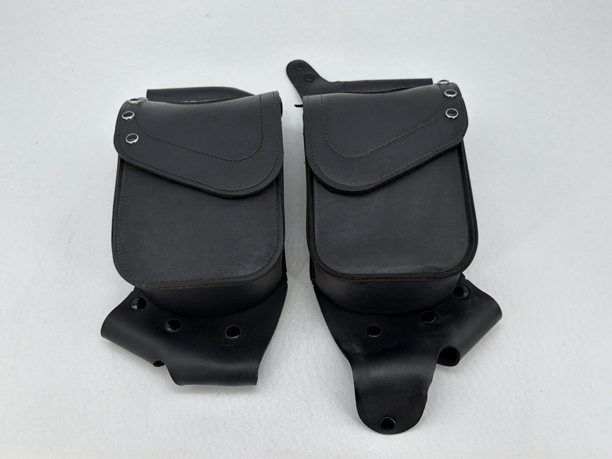 1997 Harley Road King Touring Rear Left Right Saddlebags Luggage Leather Old # 7