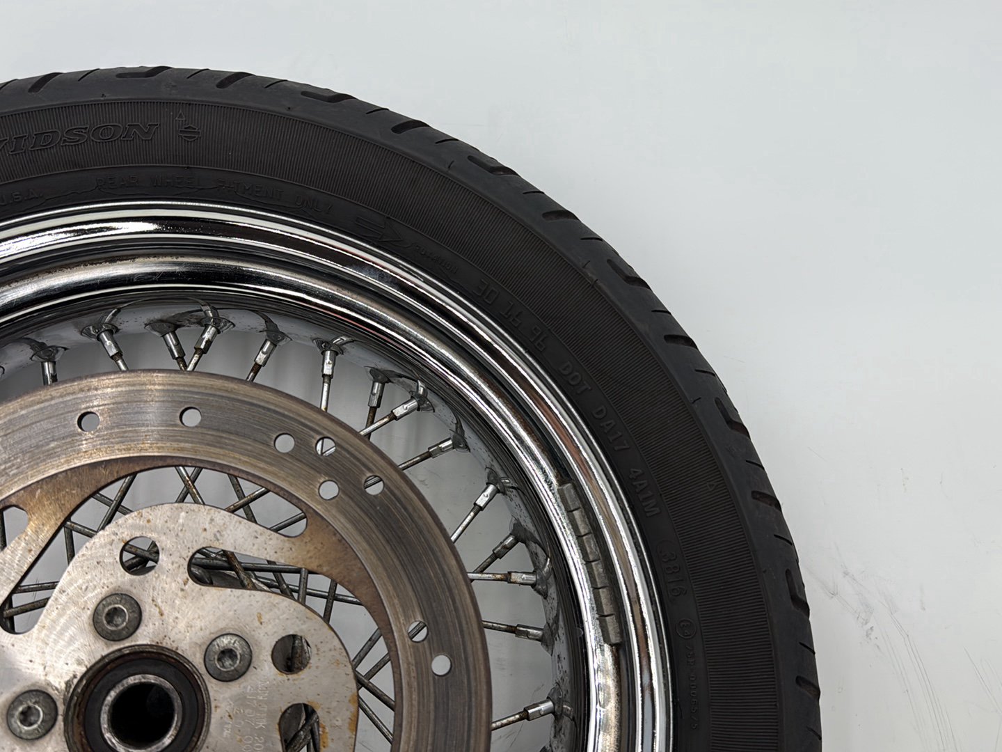 2012 Harley Dyna Super Glide Custom FXDCI OEM Rear Wheel Rim Tire Spoked
