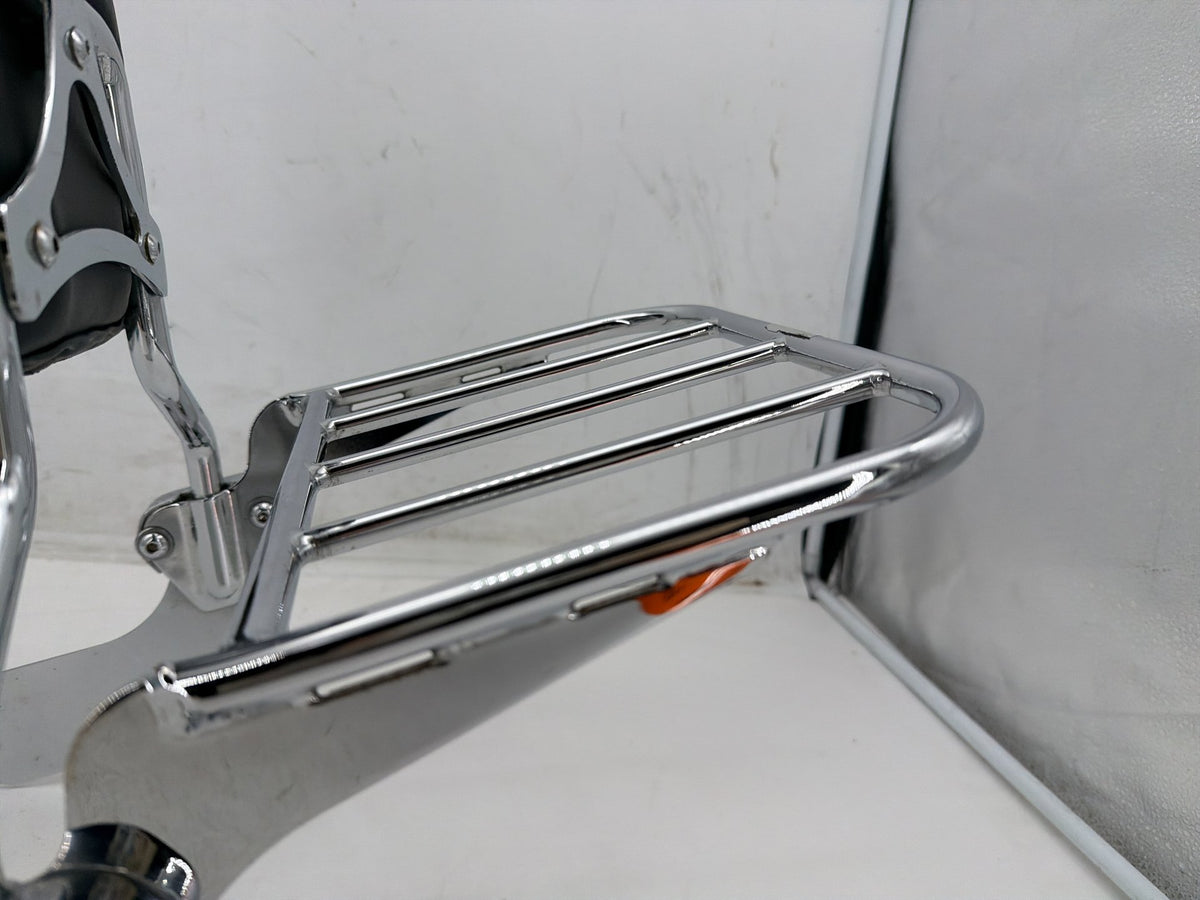 02 Harley Electra Glide Touring FLHT OEM Rear Sissy Bar w/ Backrest Cushion Pad