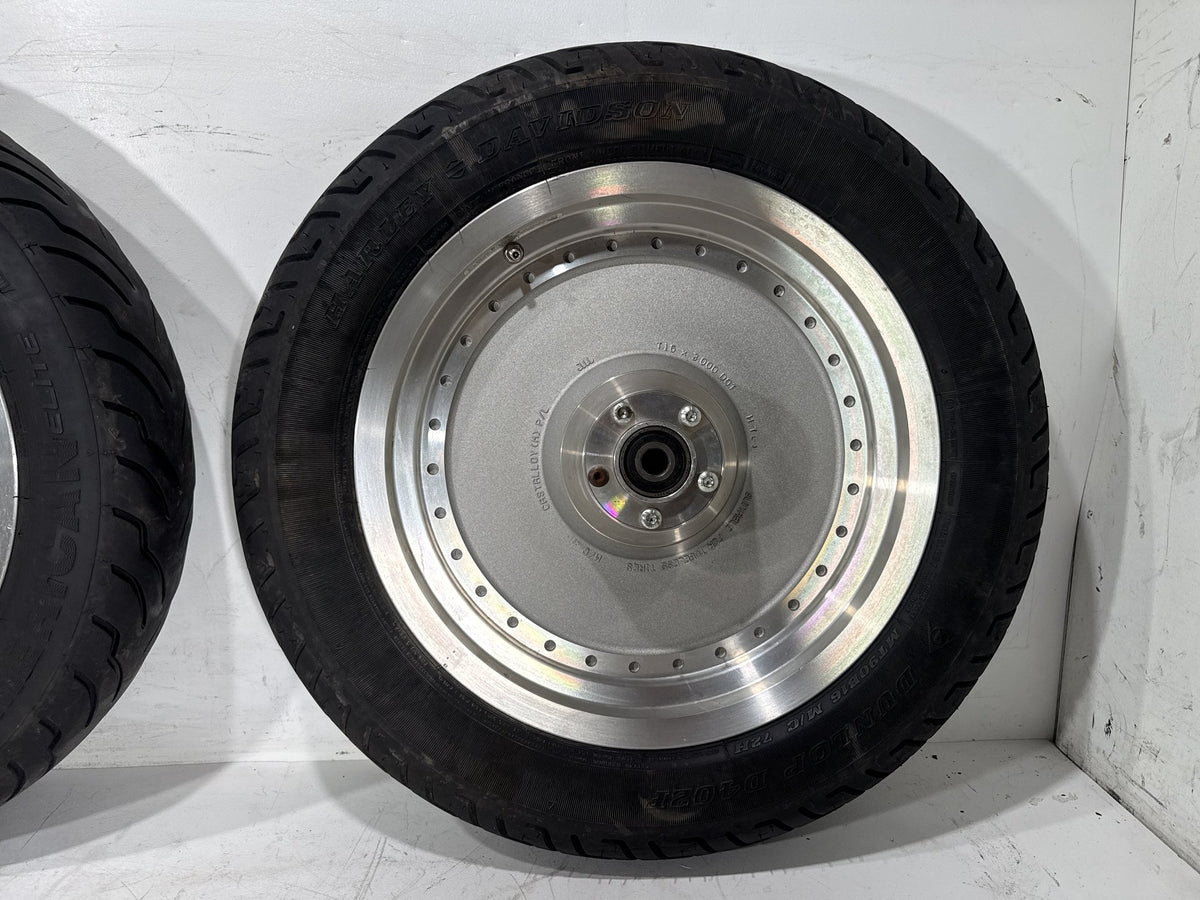 2002 Harley Heritage Softail Classic FLSTC OEM Front & Rear Wheel Rim Tire 16"