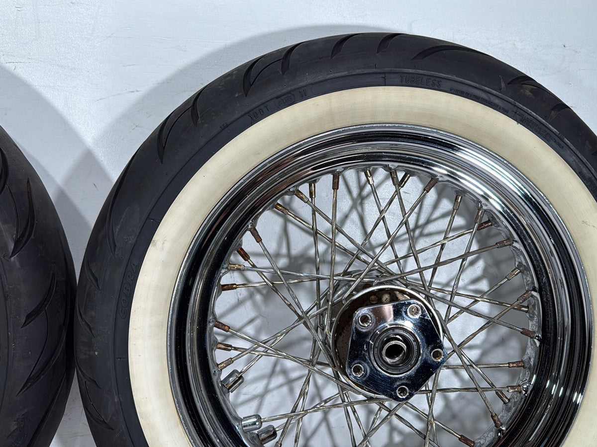 1990 Harley Electra Glide Touring Front Rear Wheel Rim Tire Spoked MT90B16 16"