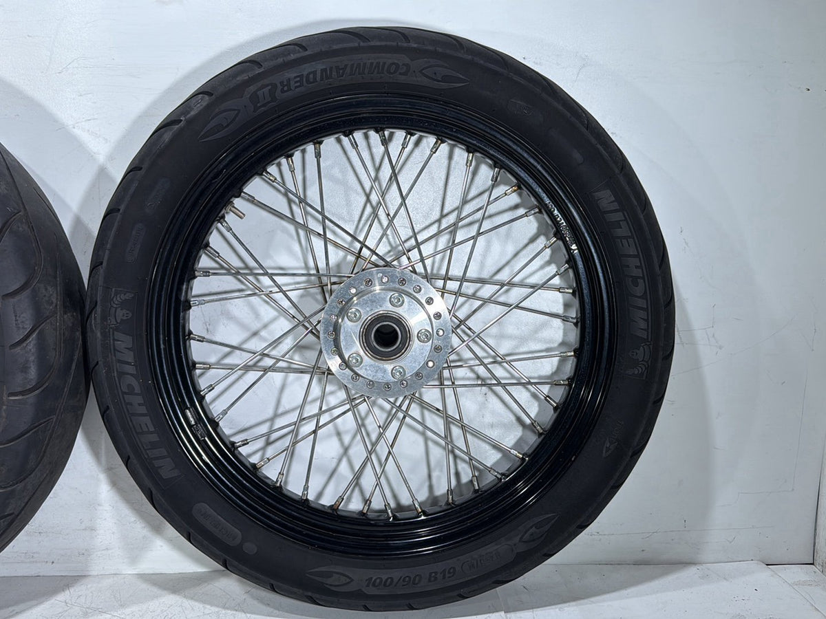 2009 Harley Dyna Street Bob FXDB OEM Front Rear Wheel Rim Tire Spoked