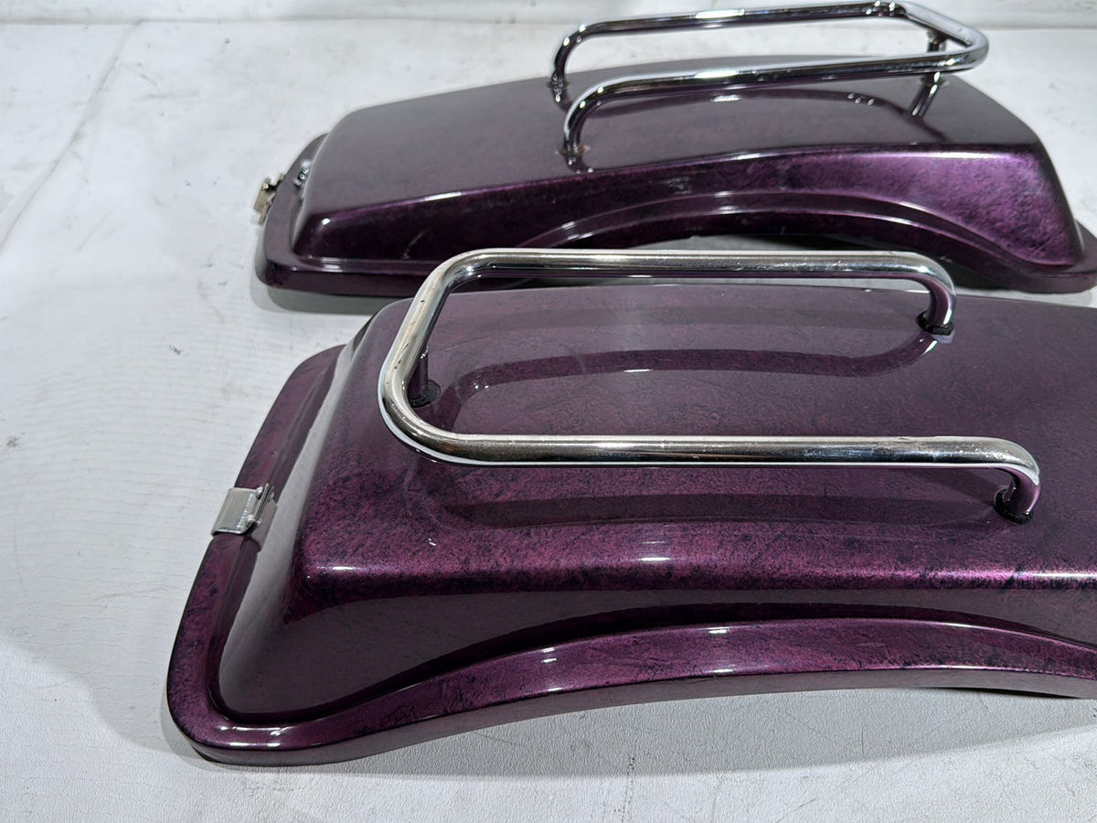 90 Harley Electra Glide Touring Sport OEM Left & Right Saddlebag Lid Cover Caps