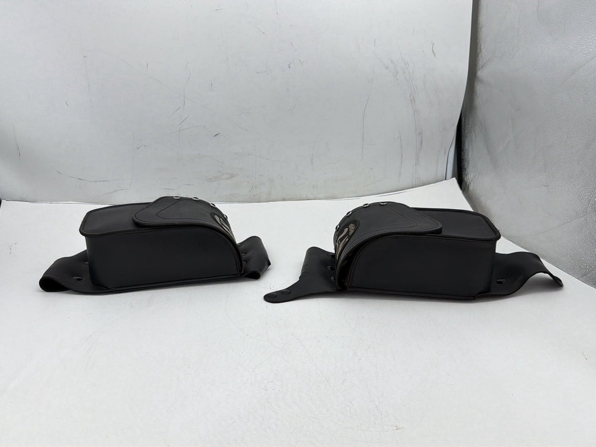 1997 Harley Road King Touring Rear Left Right Saddlebags Luggage Leather Old # 7