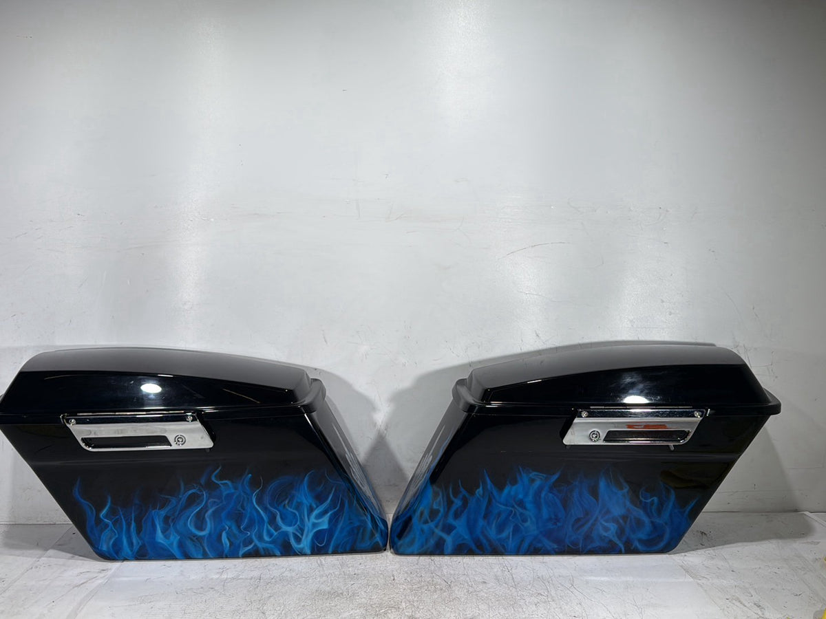 2005 Harley Road King Touring Police OEM Left Right Saddlebags Luggage NOKey