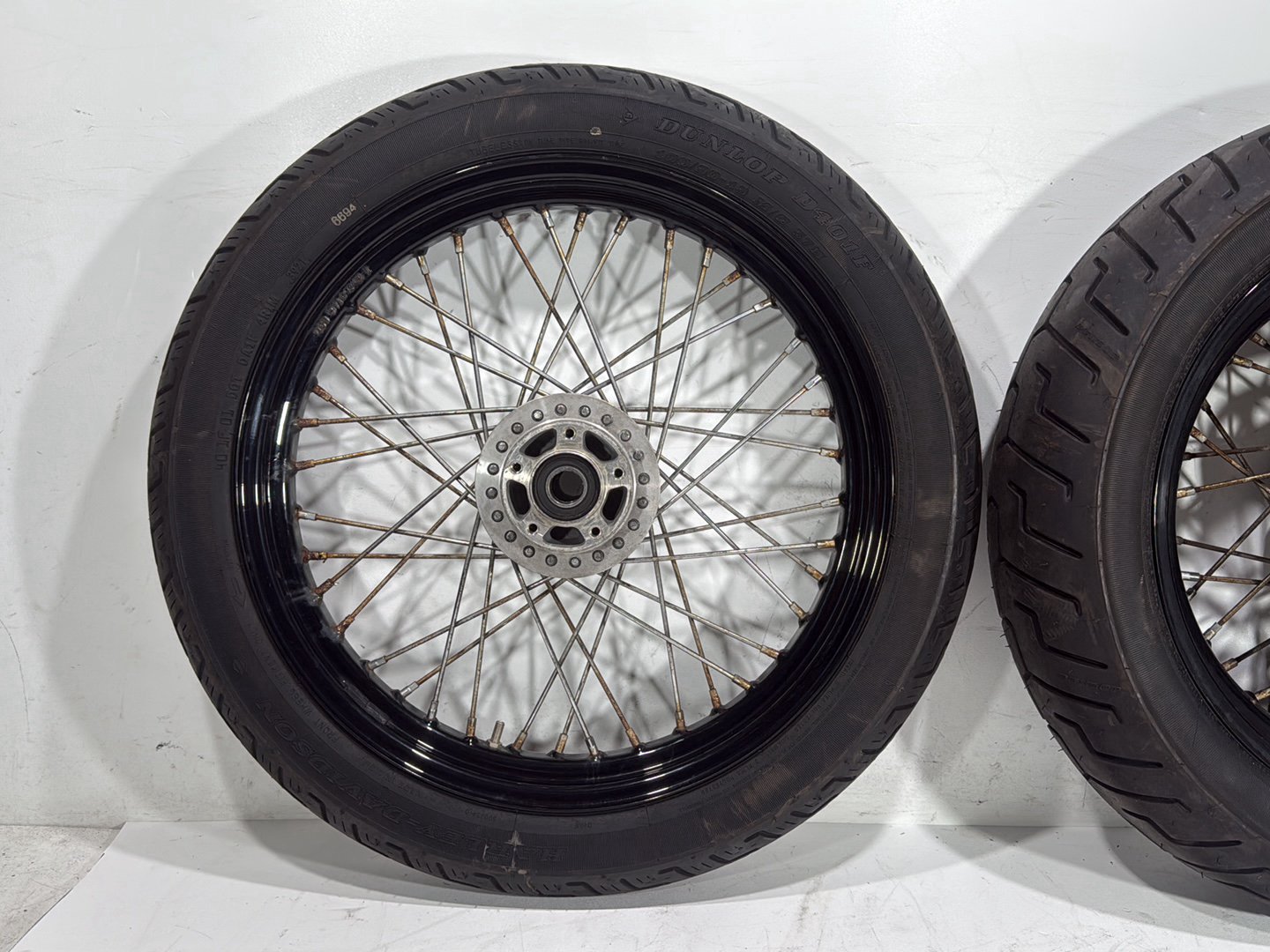 2009 Harley Dyna Street Bob FXDB OEM Front Rear Wheel Rim Tire Spoked 17" 19"
