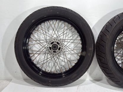 2009 Harley Dyna Street Bob FXDB OEM Front Rear Wheel Rim Tire Spoked 17" 19"