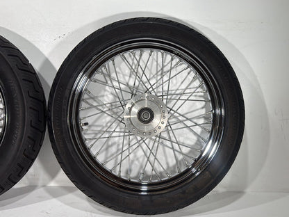 2001 Harley Sportster 883 Hugger XLH883 OEM Front Rear Wheel Rim Tire Spoked