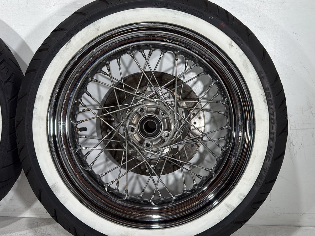 2007 Harley Dyna Street Bob FXDB OEM Front Rear Wheel Rim Tire Spoked