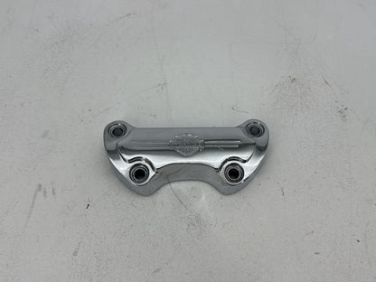 2004 Harley Softail FLSTC Heritage Classic OEM Front Handlebar Riser Top Clamp Chrome