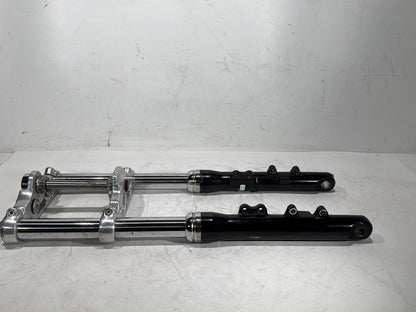 08 Harley Dyna Fat Bob FXDF OEM Front Triple Tree Set & LH RH Fork Legs Sliders