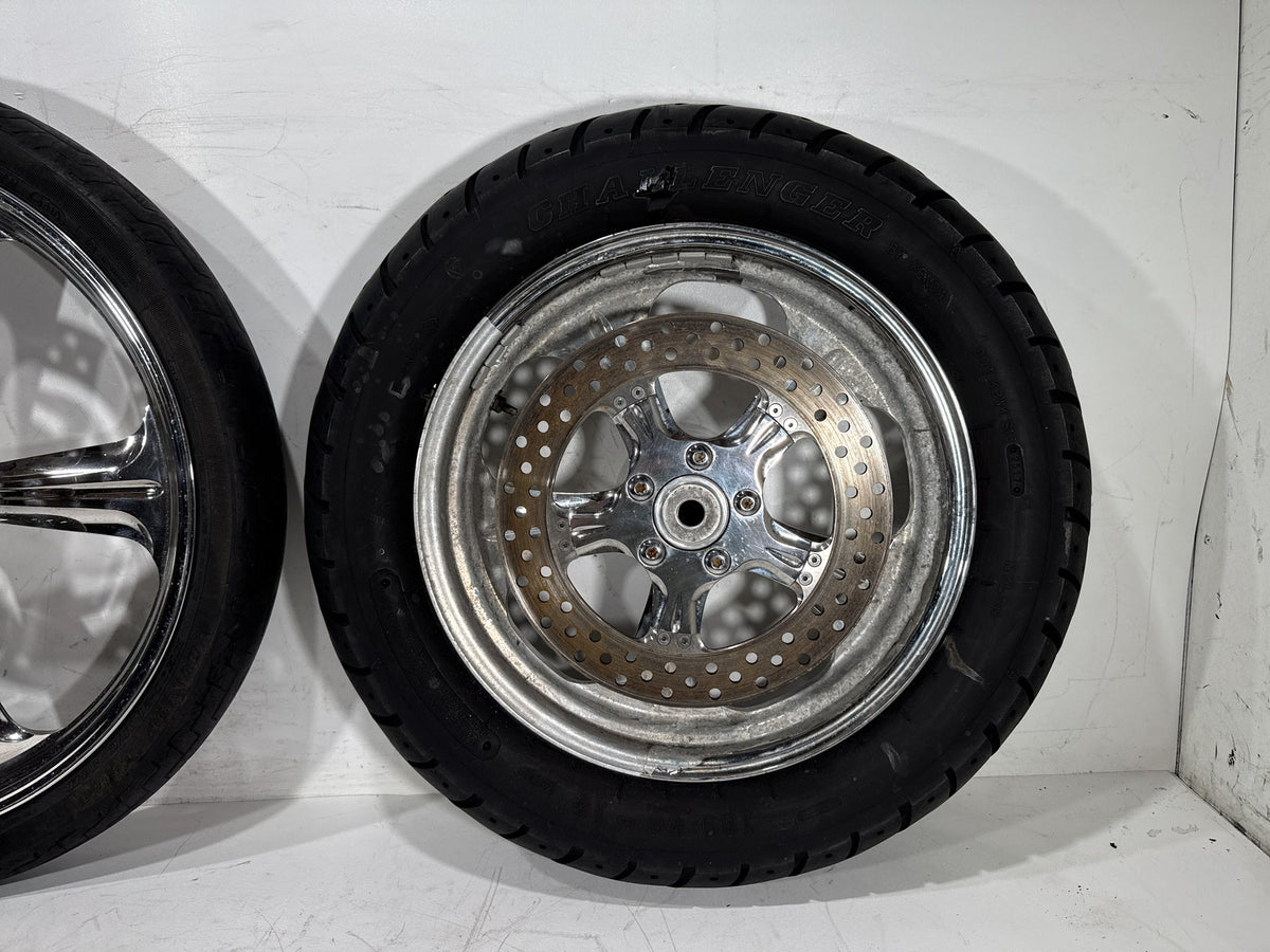 2001 Harley Softail Standard Front Rear Wheel Rim Tire MH90/21 130/90-16 16" 21"