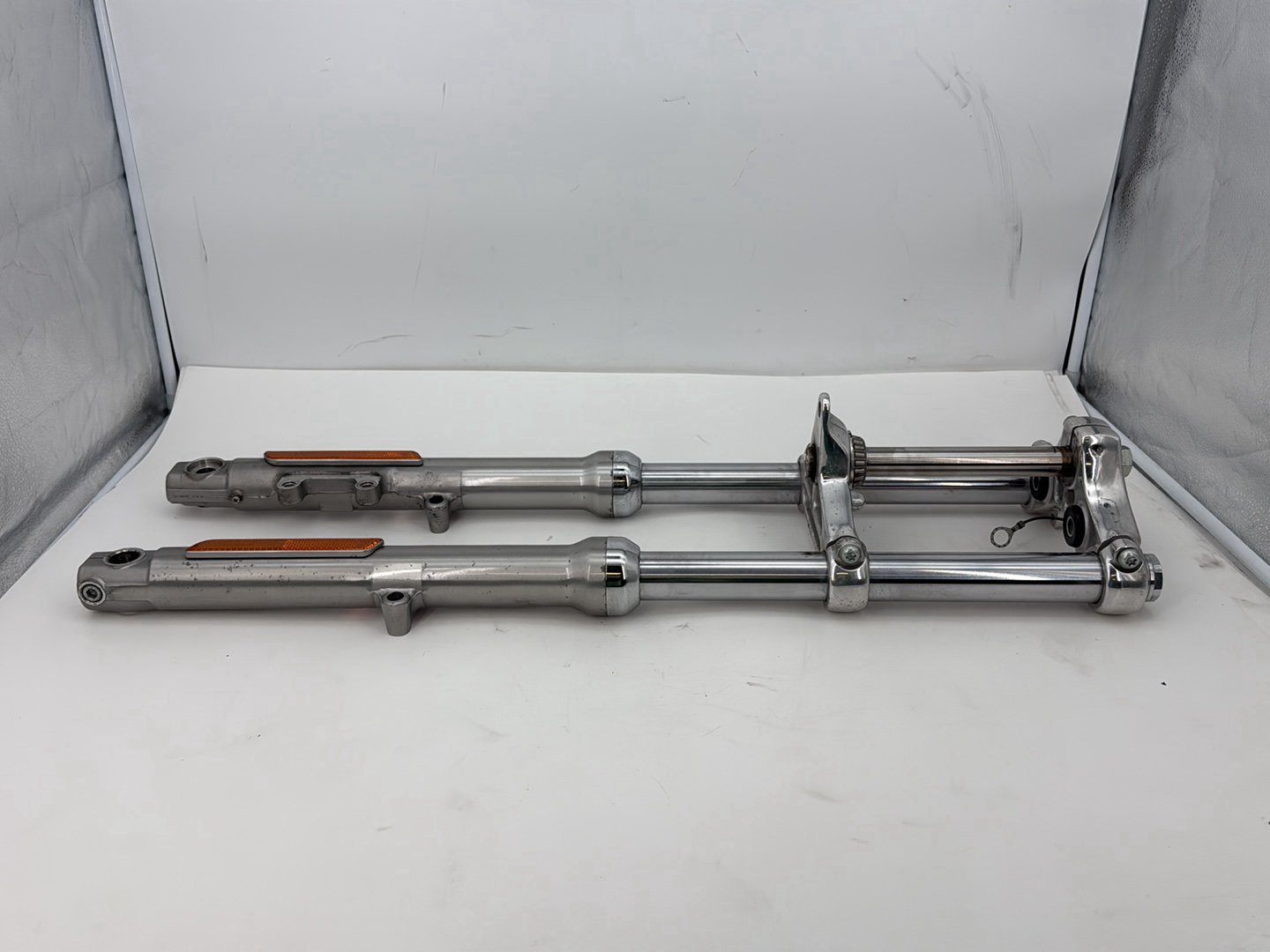2003 Harley Sportster XL1200C 1200 Custom Anniversary OEM Front Triple Tree Set & LH RH Fork Legs Sliders