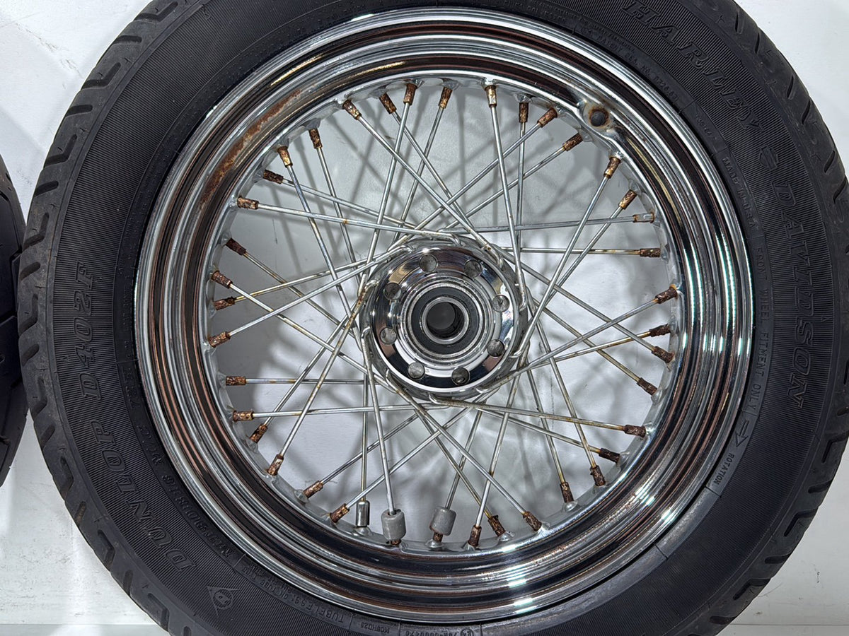 2011 Harley Heritage Softail Classic OEM Front Rear Wheel Rim Tire Spoked 16"