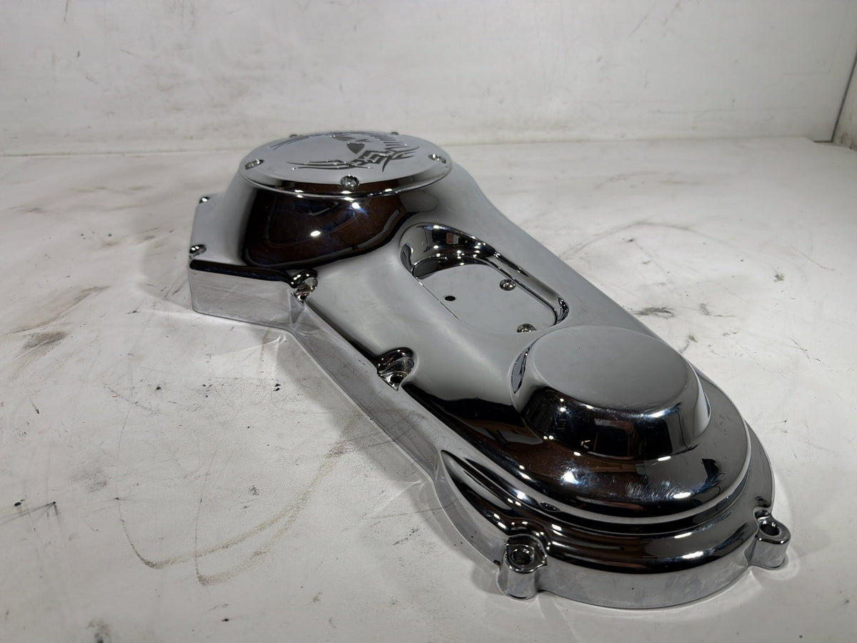 2006 Harley Softail Deuce FXSTDI OEM Outer Primary Clutch Cover SKULL