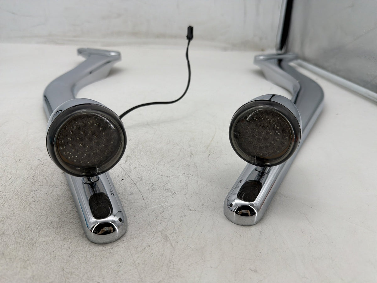 03 Harley Softail Deuce OEM Rear Left Right Fender Struts Bracket & Turn Signal