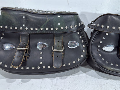 1991 Harley Heritage Softail Classic FLSTC OEM Rear Left Right Saddlebags Luggage Leather