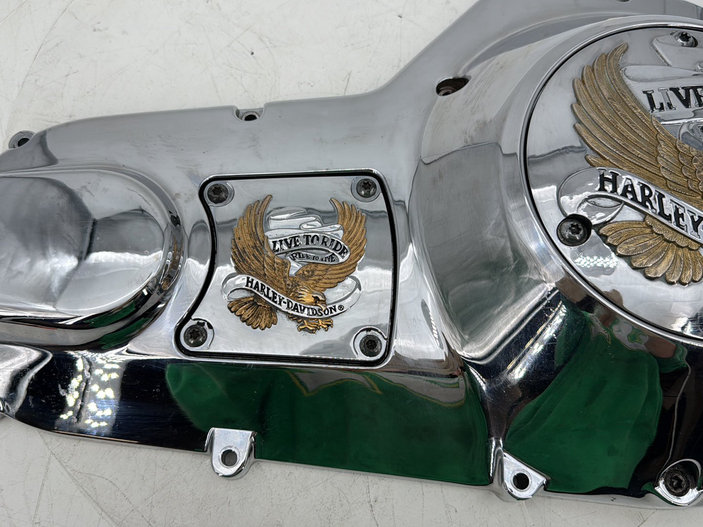 95 Harley Touring Electra Glide Classic Outer Primary Clutch Cover Golden Eagle