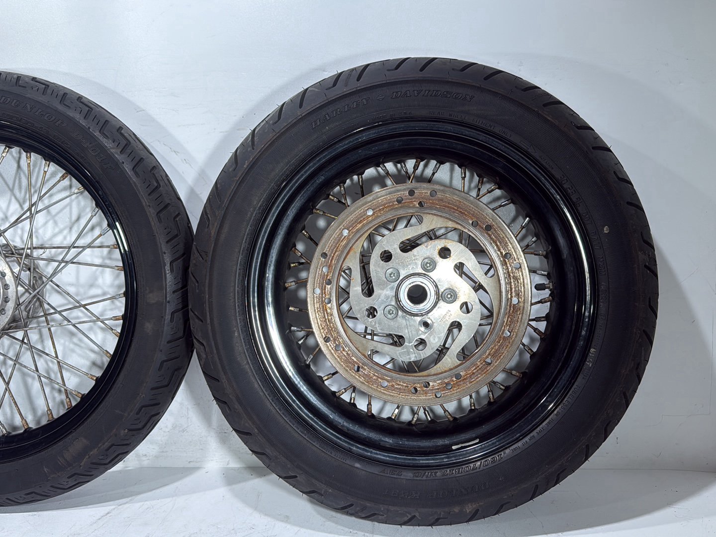 2009 Harley Dyna Street Bob FXDB OEM Front Rear Wheel Rim Tire Spoked 17" 19"