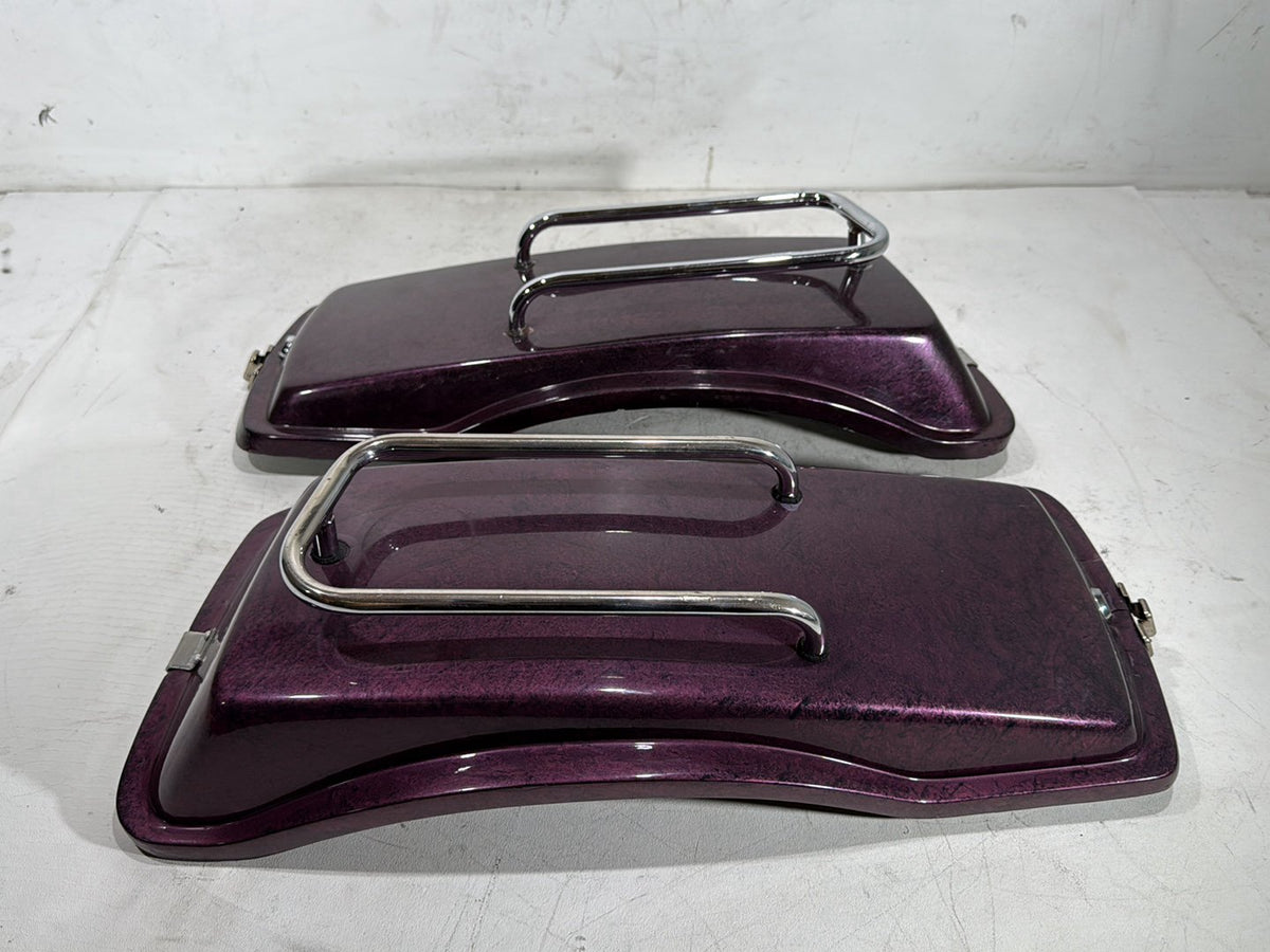 90 Harley Electra Glide Touring Sport OEM Left & Right Saddlebag Lid Cover Caps