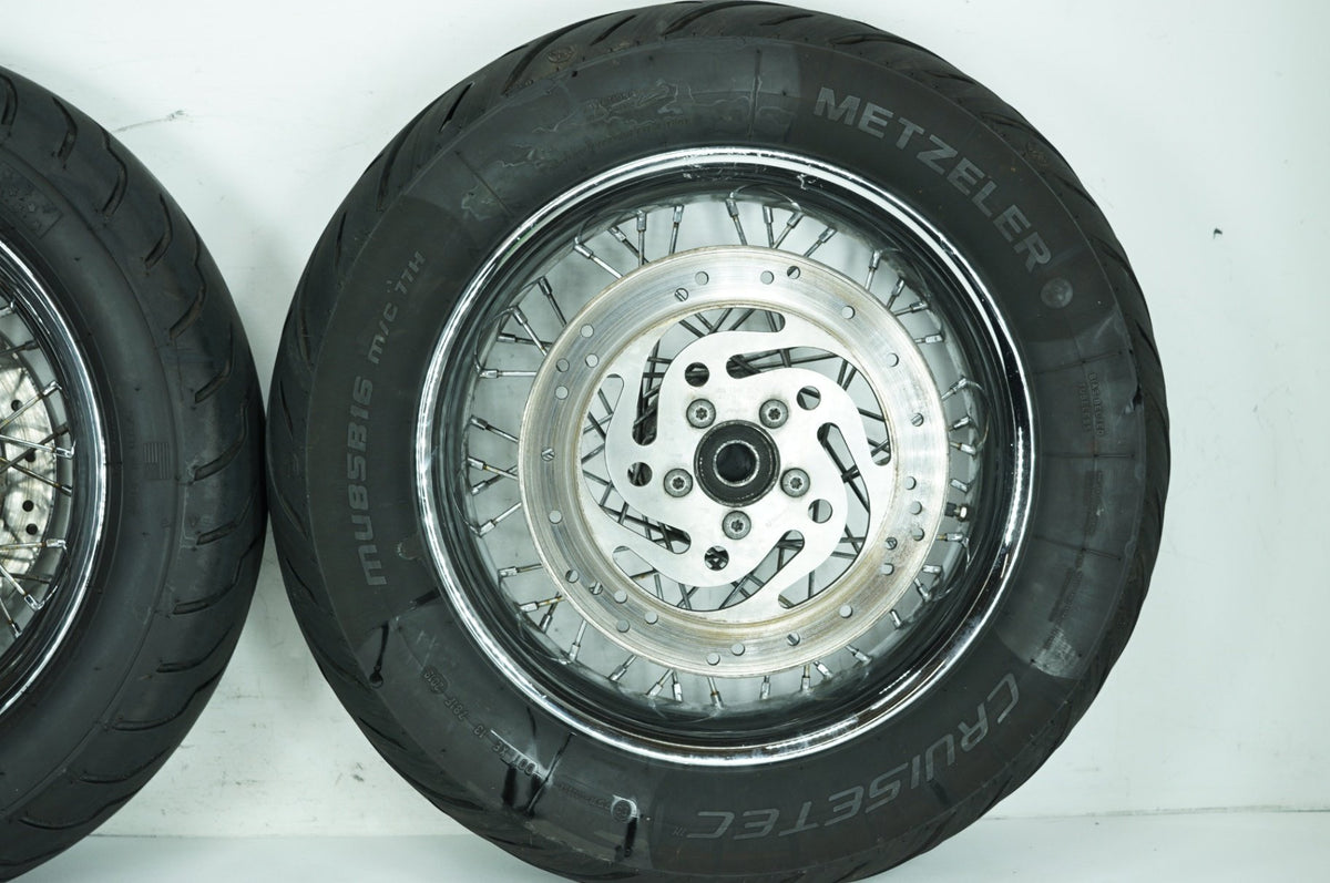 2007 Harley Touring Road King Classic OEM Front Rear Wheel Rim Tire Spoked 16"