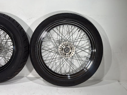 2001 Harley Sportster 883 Hugger XLH883 OEM Front Rear Wheel Rim Tire Spoked