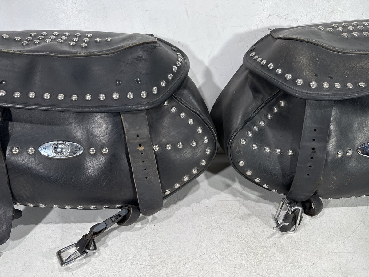 2001 Harley Heritage Softail Classic Rear Left Right Saddlebags Luggage Leather