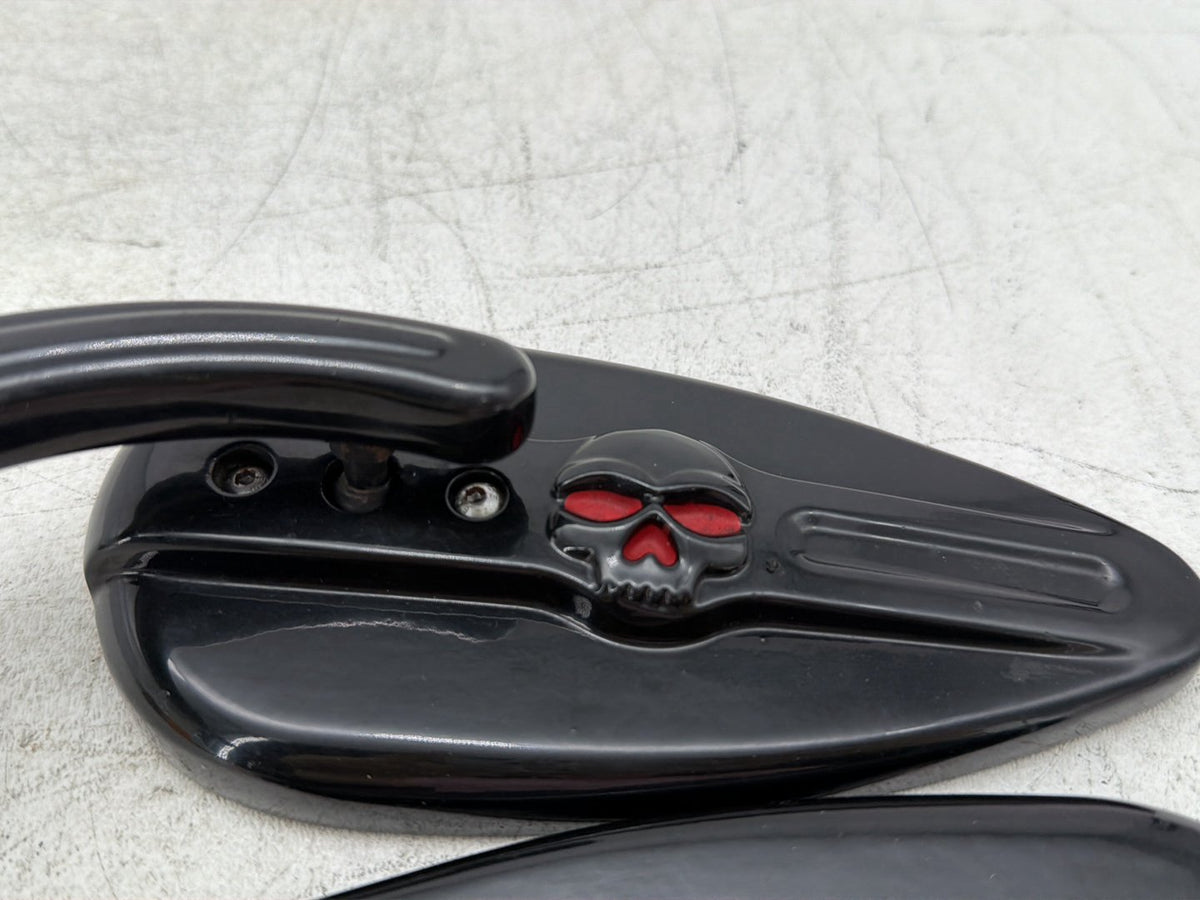 2005 Harley Road King Touring Police Left Right Rear View Mirror WILLIE G SKULL