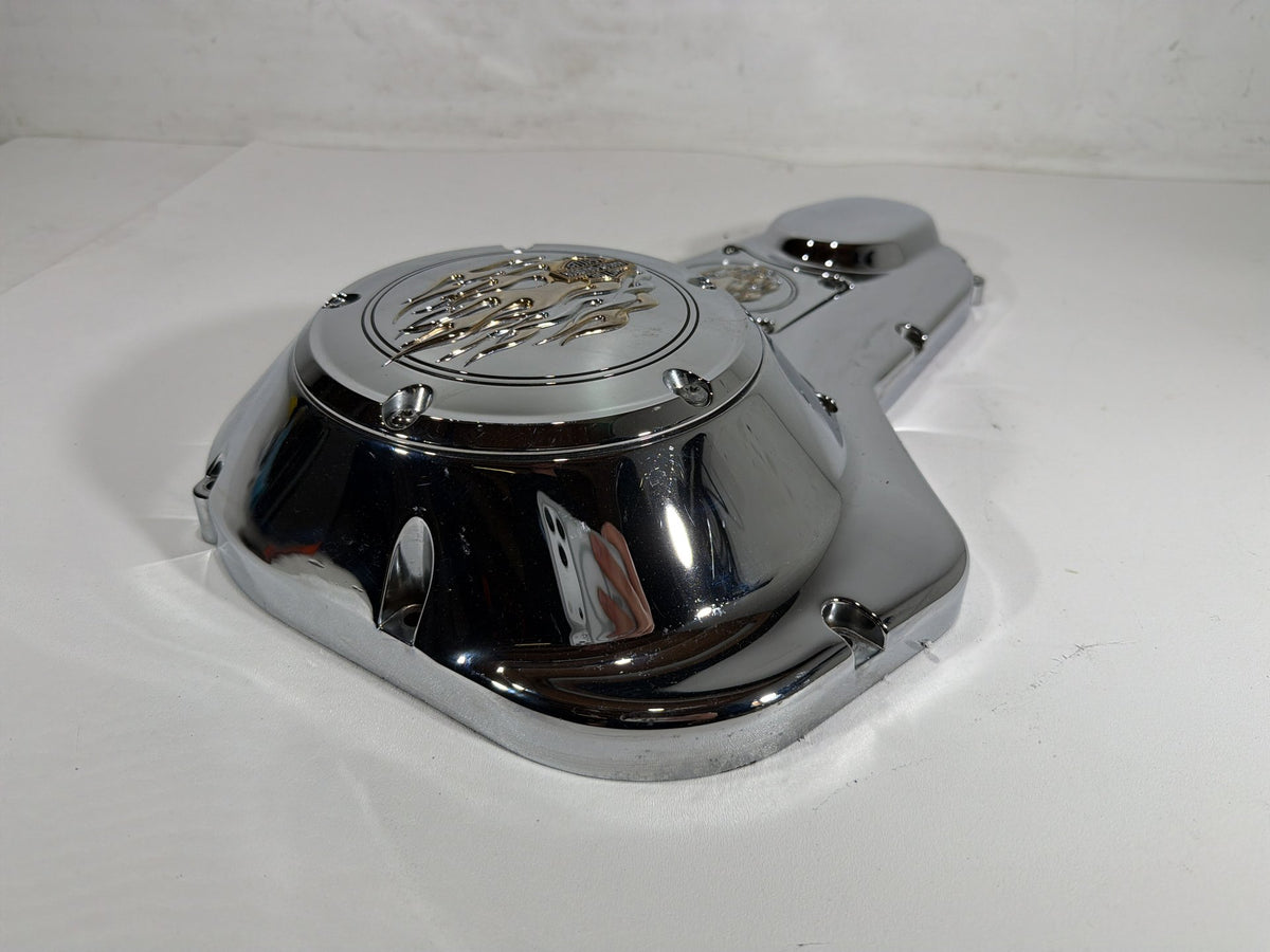 2004 Harley Electra Glide Touring Ultra OEM Outer Primary Clutch Cover FLAME