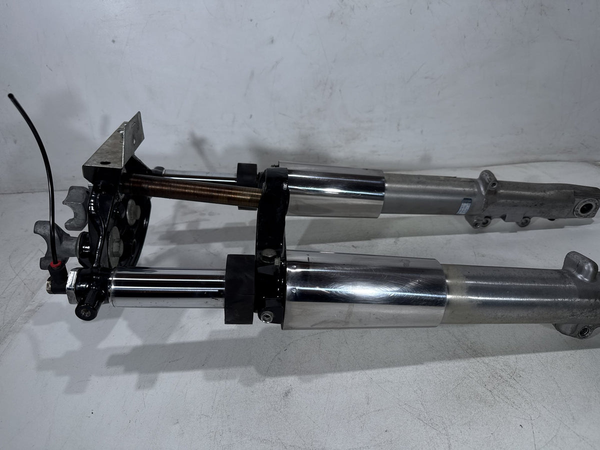 01 Harley Electra Glide Touring Front Triple Tree Set & LH RH Fork Legs Sliders