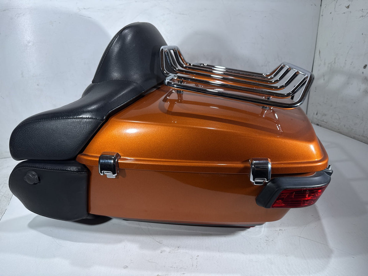2014 Harley Electra Glide Touring Ultra OEM Pass Backrest Tour Pak Luggage NOKey