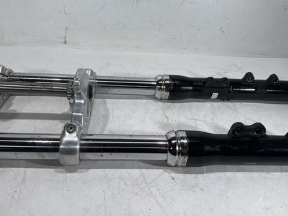 08 Harley Dyna Fat Bob FXDF OEM Front Triple Tree Set & LH RH Fork Legs Sliders
