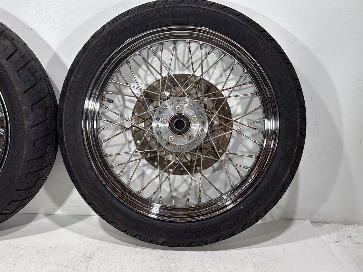 2007 Harley Dyna Street Bob FXDBI OEM Front Rear Wheel Rim Tire Spoked