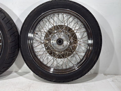 2007 Harley Dyna Street Bob FXDBI OEM Front Rear Wheel Rim Tire Spoked