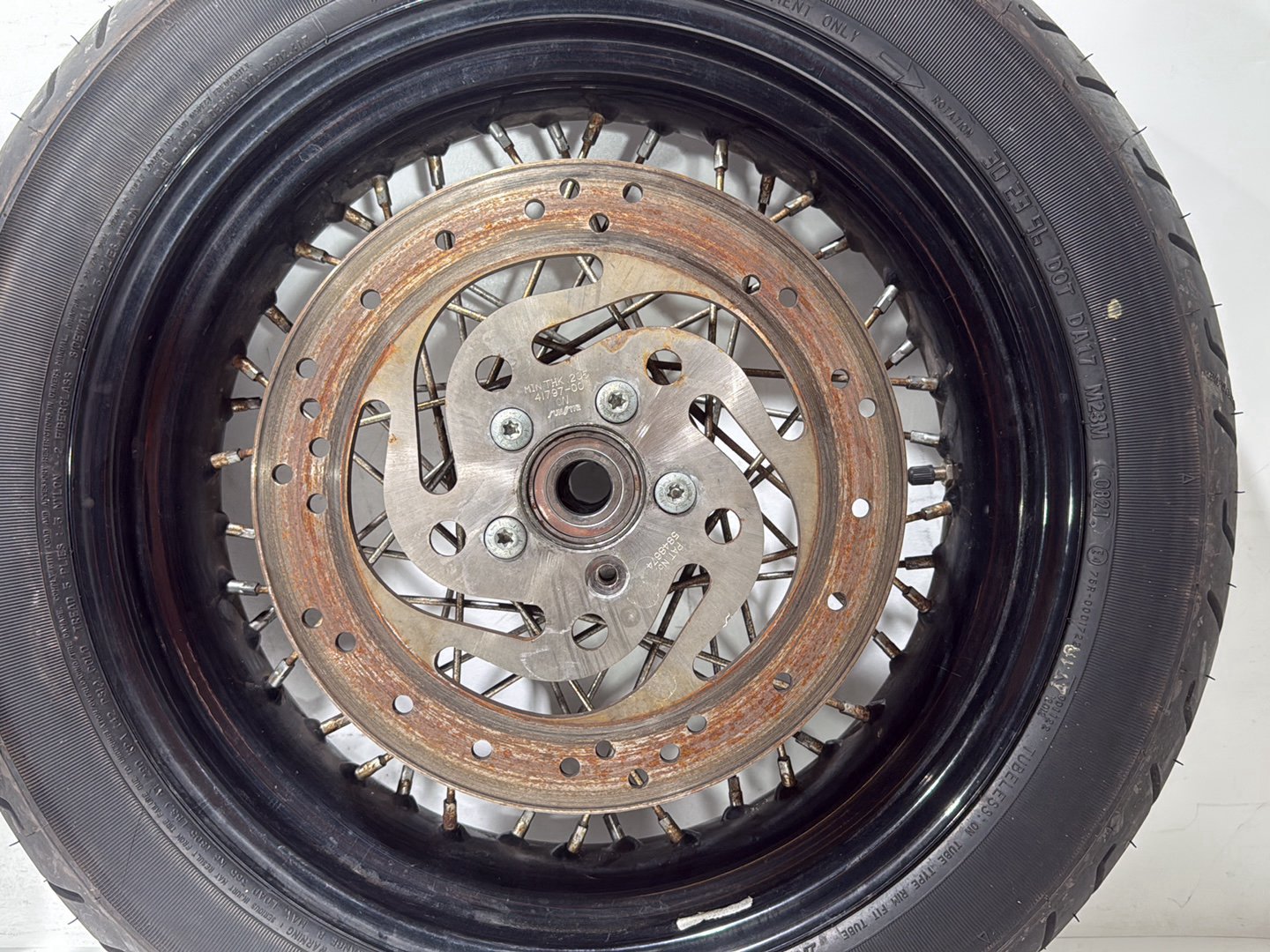 2009 Harley Dyna Street Bob FXDB OEM Front Rear Wheel Rim Tire Spoked 17" 19"