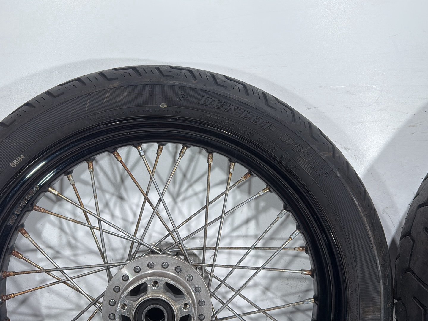 2009 Harley Dyna Street Bob FXDB OEM Front Rear Wheel Rim Tire Spoked 17" 19"