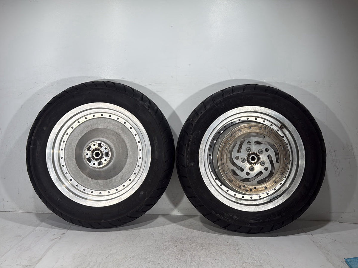 2005 Harley Softail Fat Boy FLSTF OEM Front & Rear Wheel Rim Tire 16"