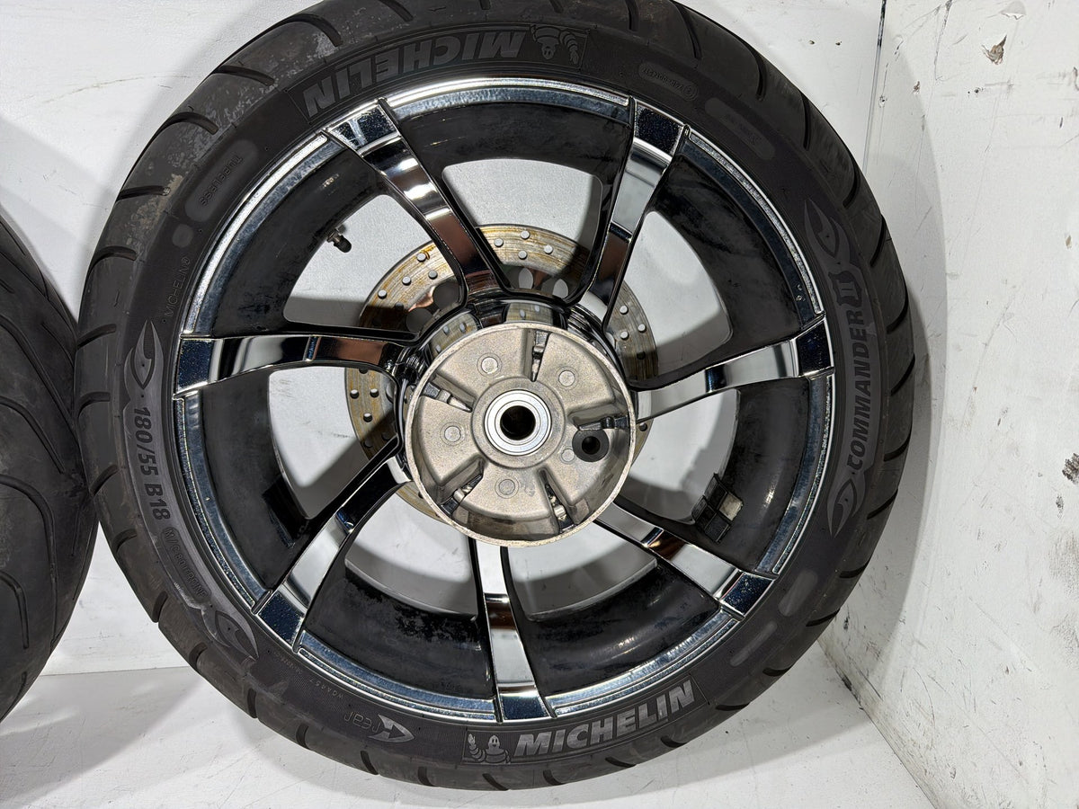 2010 Harley Street Glide Touring FLHX OEM Front & Rear Wheel Rim Tire 18" 18"