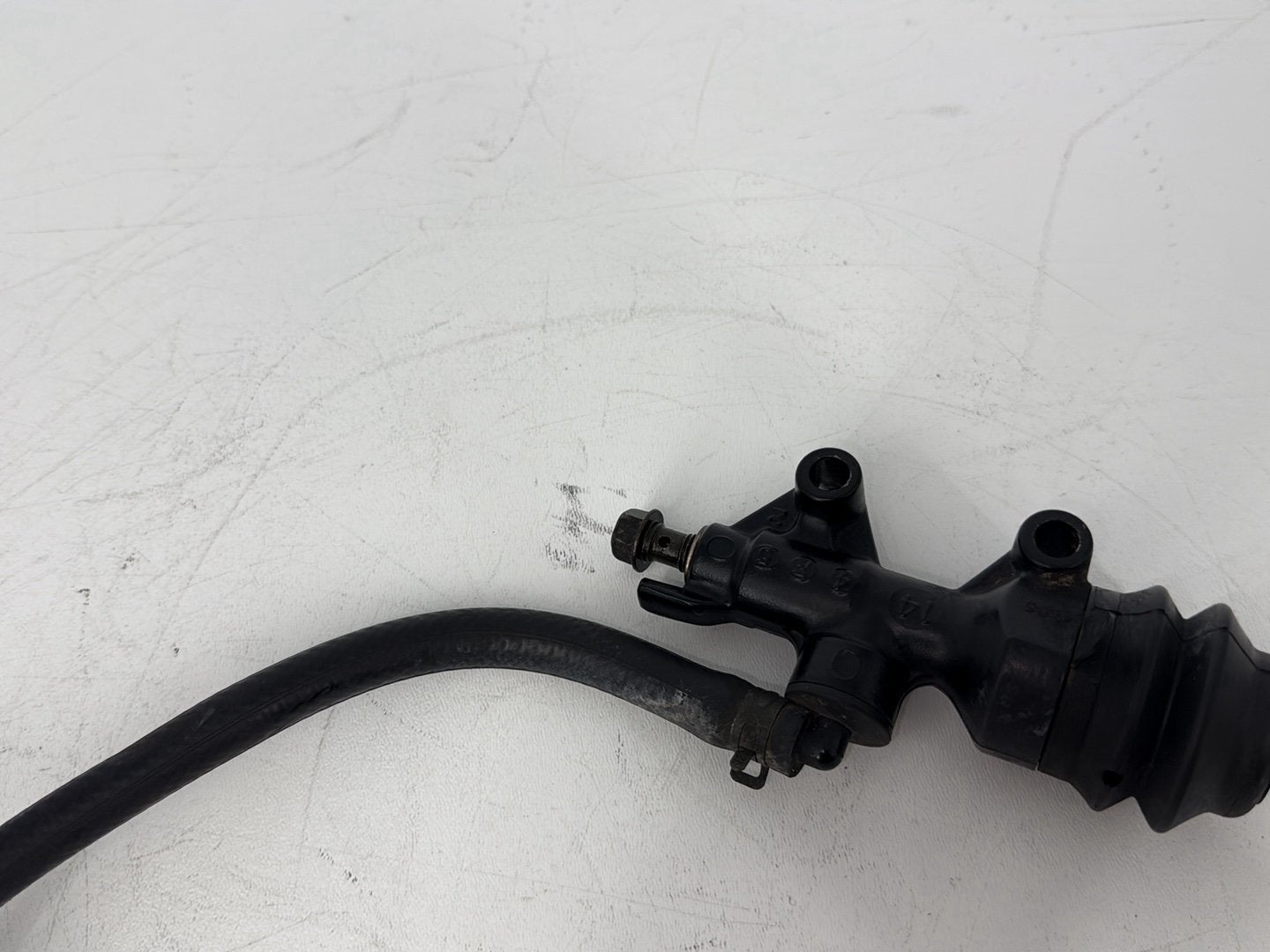 2005 Harley Sportster XL883C 883 Custom OEM Rear Brake Master Cylinder Bottle Brake Line