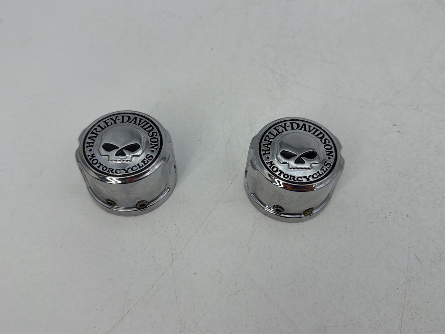 1986 - 1998 Harley-Davidson Softail Heritage Classic Front Wheel Axle Nut Covers Caps 43163-08A