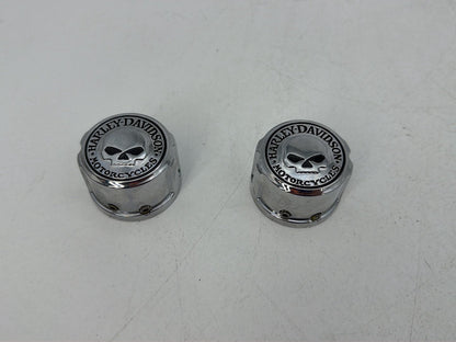 1986 - 1998 Harley-Davidson Softail Heritage Classic Front Wheel Axle Nut Covers Caps 43163-08A