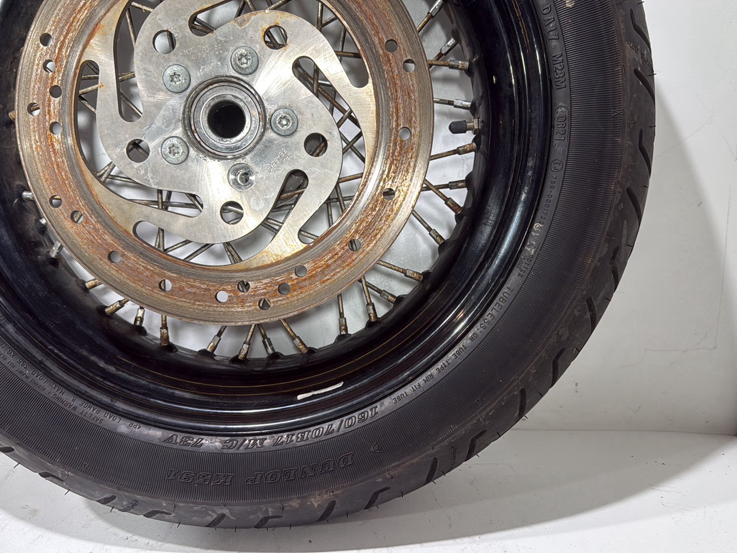 2009 Harley Dyna Street Bob FXDB OEM Front Rear Wheel Rim Tire Spoked 17" 19"