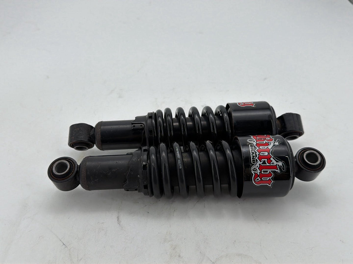 2008 Harley Dyna Fat Bob FXDF Rear Left Right Shock Absorbers BURLY 12"