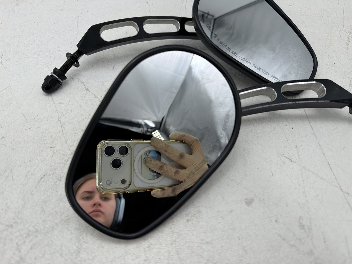 1991 Harley Electra Glide Touring Left Right Rear View Mirror Slotted Billet CNC