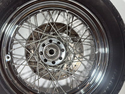 2002 Harley Heritage Softail Classic FLSTC OEM Front Rear Wheel Rim Tire Spoked