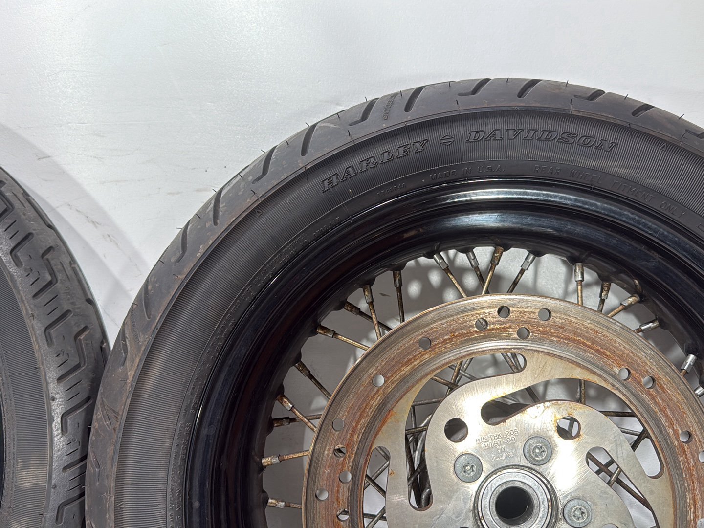 2009 Harley Dyna Street Bob FXDB OEM Front Rear Wheel Rim Tire Spoked 17" 19"