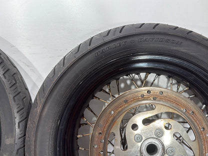 2009 Harley Dyna Street Bob FXDB OEM Front Rear Wheel Rim Tire Spoked 17" 19"