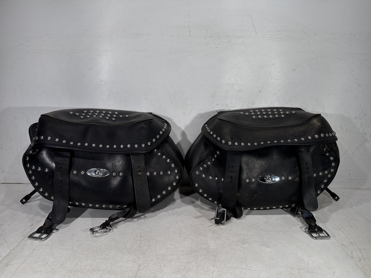 2001 Harley Heritage Softail Classic Rear Left Right Saddlebags Luggage Leather