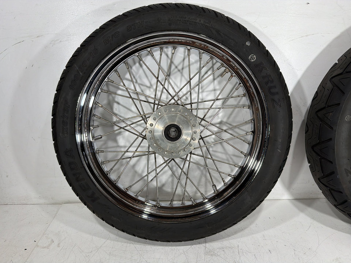 1991 Harley Sportster 883 Deluxe XLH883 Front Rear Wheel Rim Tire Spoked 16" 19"